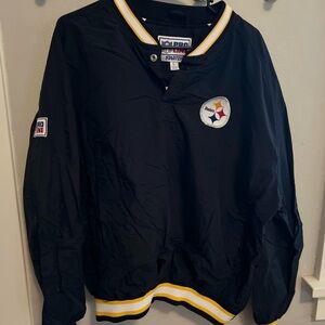Vintage Black NFL Steelers Windbreaker
